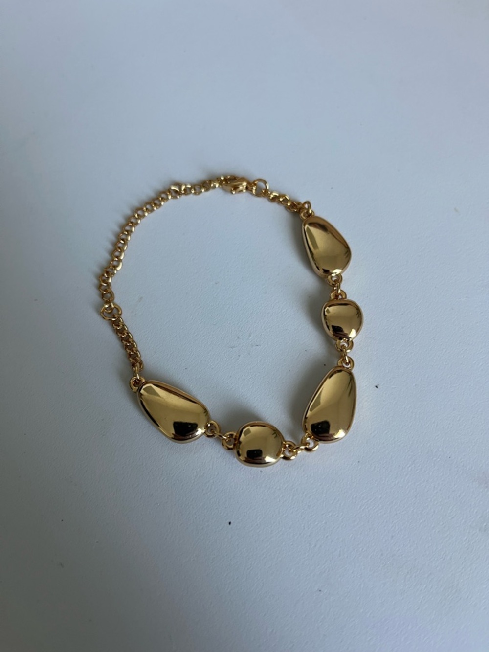 Gold Polished Pebble-Link Bracelet - Women's Fashion Jewelry